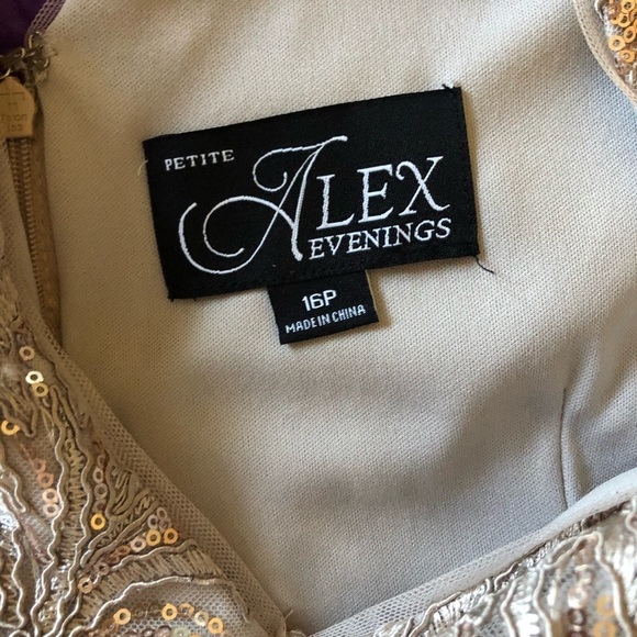 Alex Evenings Long Sequin Tulle V-Neck Formal Mermaid Dress 82171046 16P - Picture 5 of 5